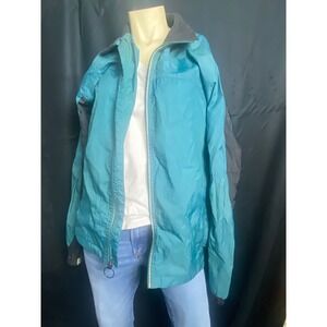 Vintage Colorblock Track Pants Teal Black Nylon Athletic Retro Size M